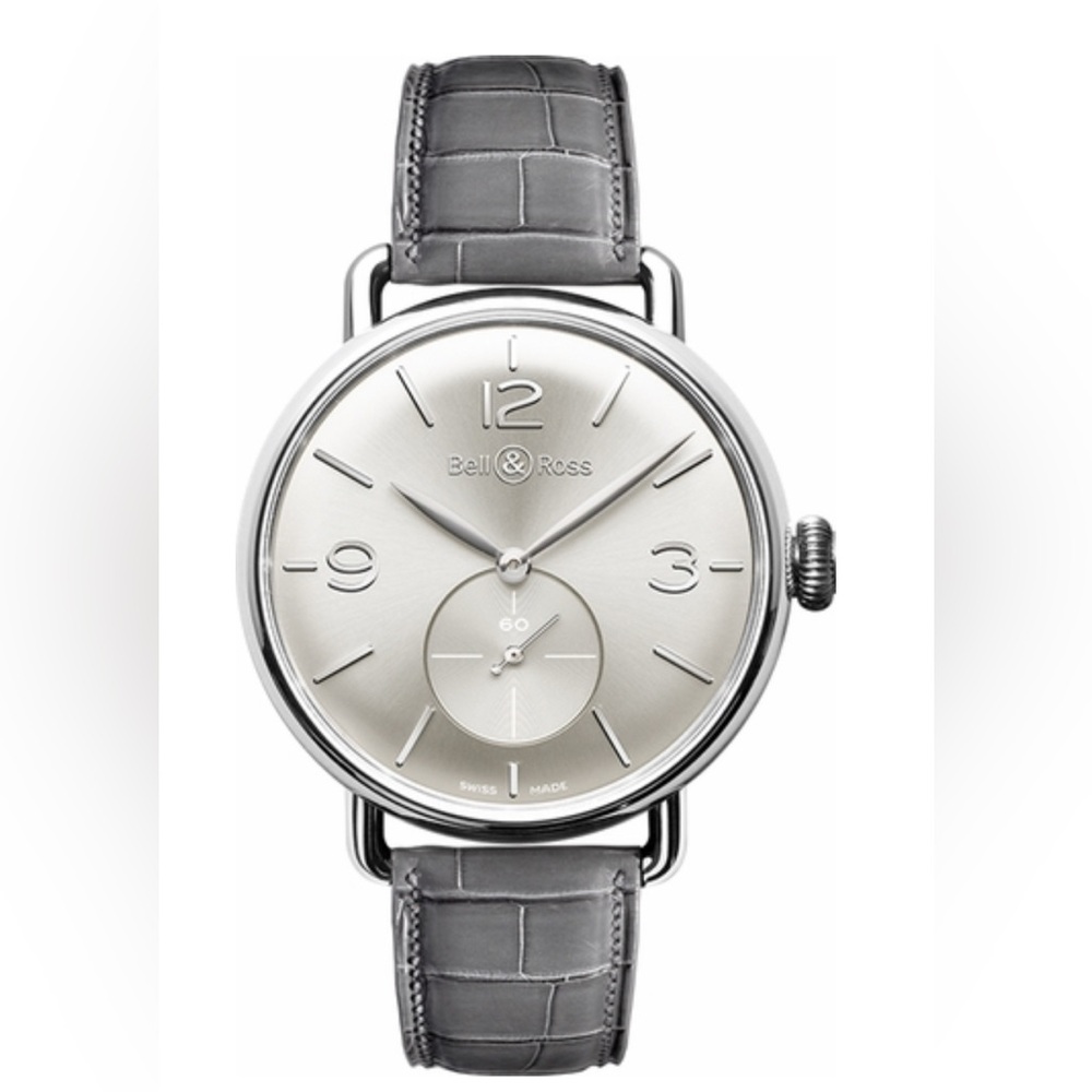 BELL & ROSS VINTAGE WWI ARGENTIUM MANUAL WIND , BRWW1-ME-AG-SI/SCR Watch